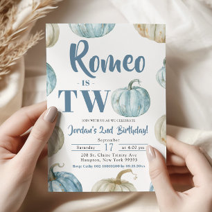 Invitation Pastel Boy Citrouille 2e fête d'anniversaire