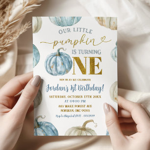 Invitation Pastel Boy Citrouille à l'âge d'un 1er anniversair