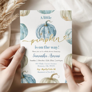 Invitation Pastel Boy Citrouille Est En Route Baby shower