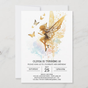 Invitation Pastel Butterfly Fairy Anniversaire