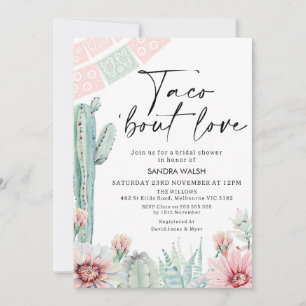 Invitation Pastel Cactus Taco à propos de Fête des mariées d'