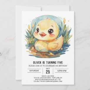 Invitation Pastel Canard pour enfants Anniversaire