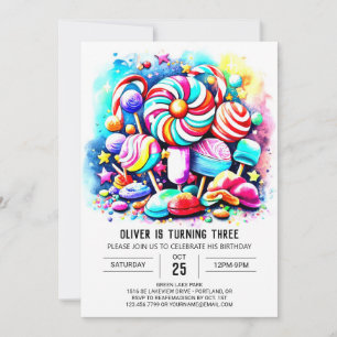 Invitation Pastel Candy Printable Anniversaire