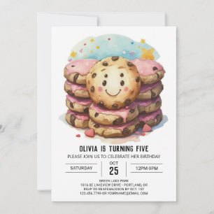 Invitation Pastel Candyland Girly Cookies Anniversaire