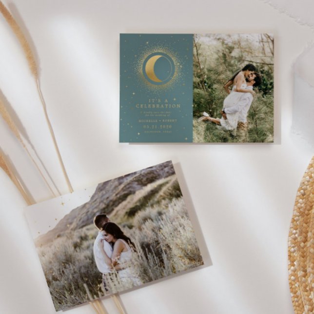 Invitation Pastel Céleste deux Mariages photo (Créateur téléchargé)