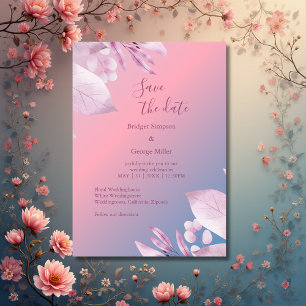 Invitation pastel cerisier fleur sakura mariage sécurité date