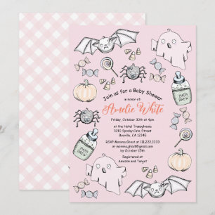 Invitation Pastel Charming Araignée Chauve-souris