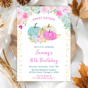 Invitation Pastel Citrouille Confetti Sweet sixteen