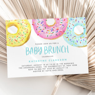 Invitation Pastel coloré Saupoudrer les beignets Brunch pour 