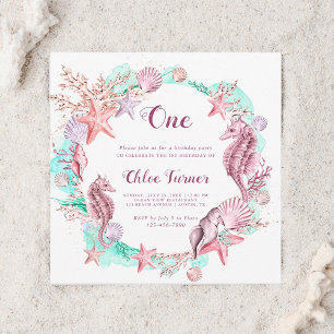 Invitation Pastel coloré sous le Carré d'anniversaire de la f