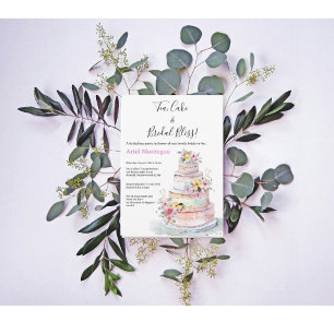 Invitation Pastel Colours Fleurs Multi-Tier Cake Thé nuptial