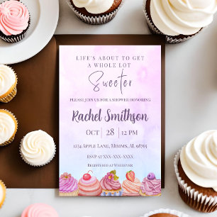Invitation Pastel Cupcake Douche