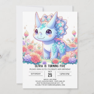 Invitation Pastel Custom Dinosaur Digital Anniversaire