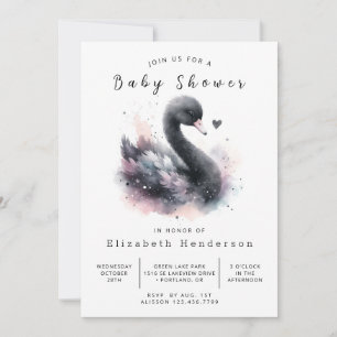 Invitation Pastel Custom Swan Baby shower