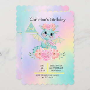 Invitation Pastel Cute Fête d'Anniversaire des filles du Drag