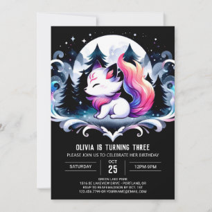 Invitation Pastel Cute Wolf Anniversaire
