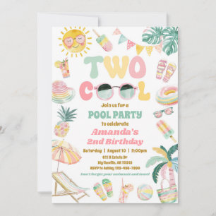 Invitation Pastel Deux Cool Anniversaire Pool Party Invitatio