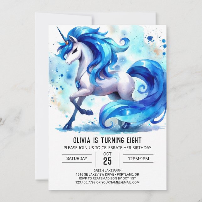 Invitation Pastel Digital Horse Anniversaire (Devant)