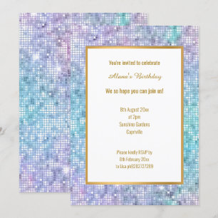 INVITATION PASTEL DISCO SPARKLE