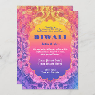 Invitation Pastel Diwali Elegance