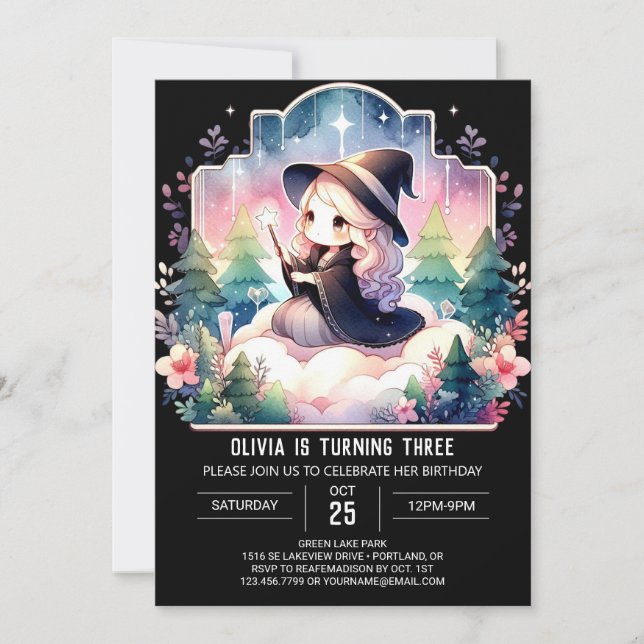Invitation Pastel Dreamy Wizard Anniversaire (Devant)