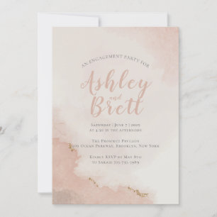 Invitation Pastel Dusty Parties scintillant rose Gold