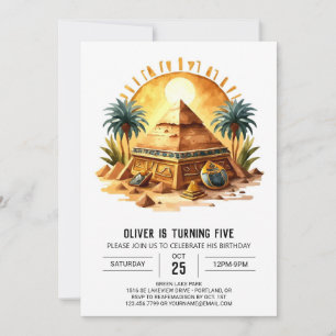 Invitation Pastel Egyptian Pyramides en ligne Anniversaire