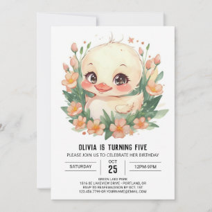 Invitation Pastel Enchanted Canard Anniversaire