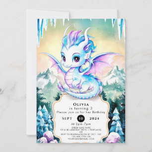 Invitation Pastel Enchanted Dragon Anniversaire