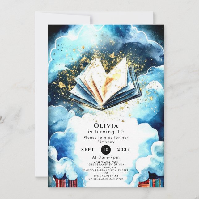 Invitation Pastel Enchanted Fun Stortbook Anniversaire (Devant)