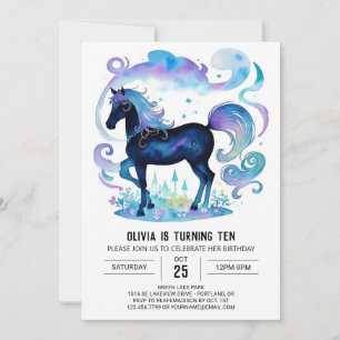 Invitation Pastel Enfants Horse Anniversaire