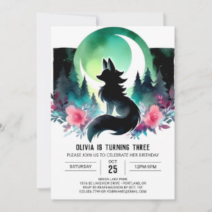Invitation Pastel Enfants Wolf Anniversaire