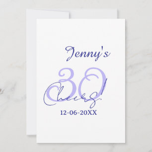Invitation Pastel félicite 30 ans violet élégant nom da