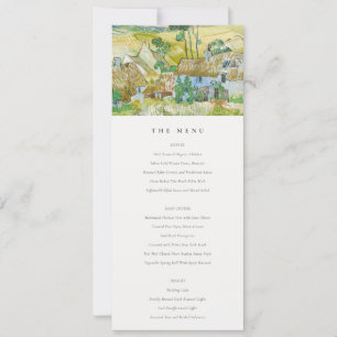 Invitation Pastel Fields Mountain Landcape Mariage Menu Card