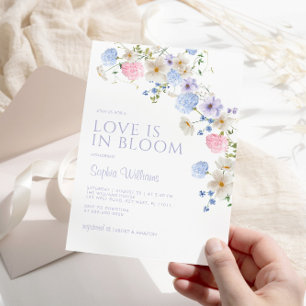 Invitation Pastel Fleur sauvage Love in Bloom Fête des mariée