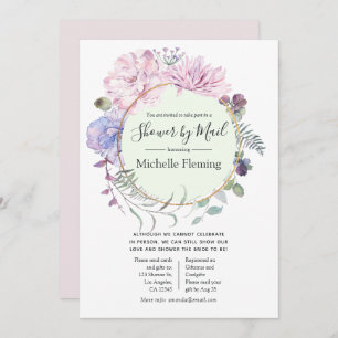 Invitation Pastel Floral Bébé ou Fête des mariées par la post