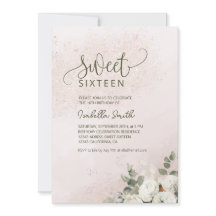 Pastel Floral Rose blanche Douce 16 Anniversaire