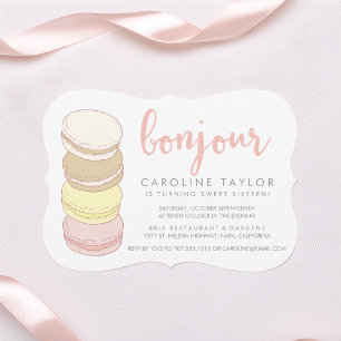Invitation Pastel French Macarons Sweet sixteen