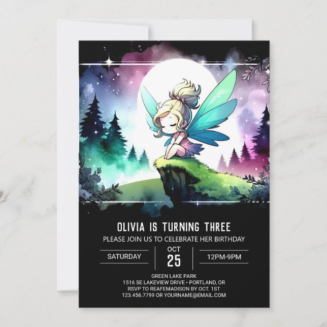 Invitation Pastel Fun Fairy Anniversaire (Devant)