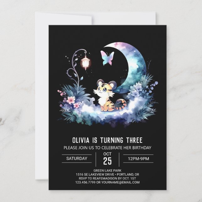 Invitation Pastel Fun Tiger Anniversaire (Devant)