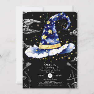 Invitation Pastel Fun Whimsical Wizard Anniversaire