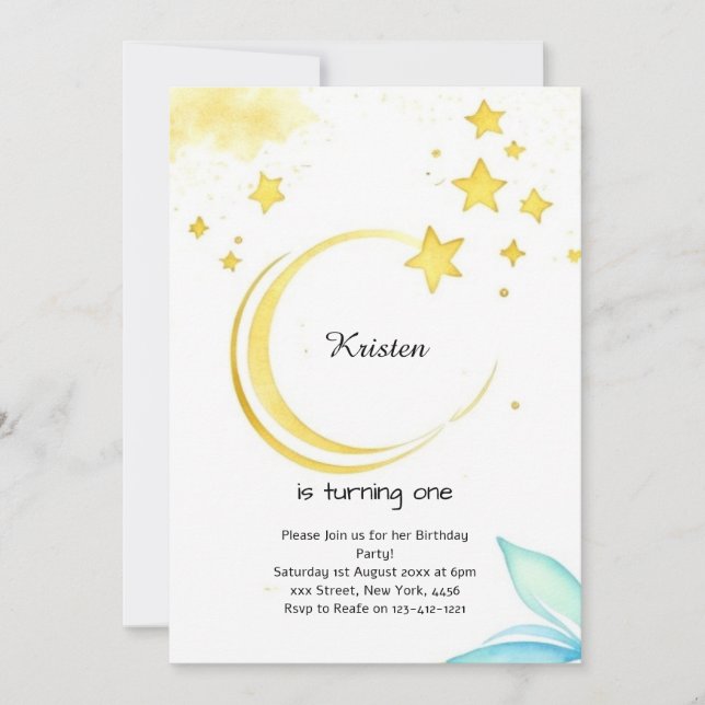 Invitation Pastel Galaxy Astro Aventure Anniversaire (Devant)