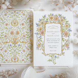 Invitation Pastel Garden Frame Rococo Mariage