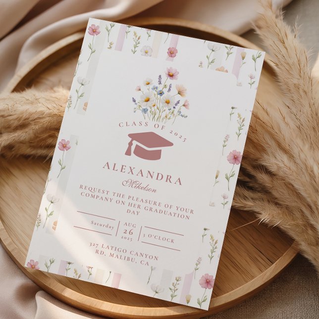 Invitation Pastel Garden Wreath Graduation (Créateur téléchargé)