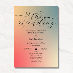 Invitation Pastel Gradient Ombre Mariage de script moderne