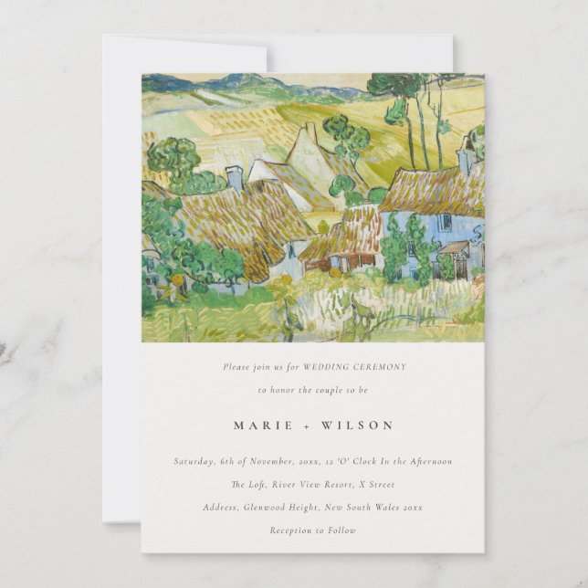 Invitation Pastel Green Fields Mariage Paysage de montagne (Devant)