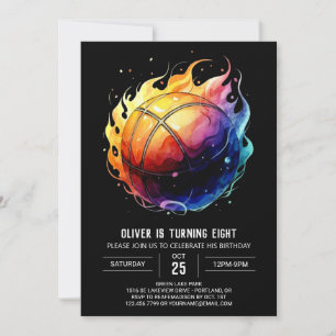 Invitation Pastel Happy Boy Basketball Anniversaire