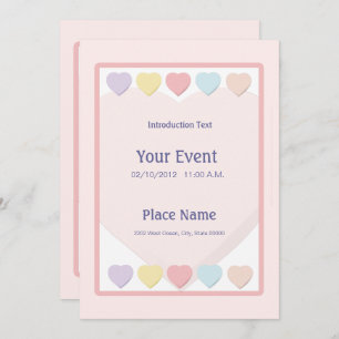 Invitation Pastel Hearts