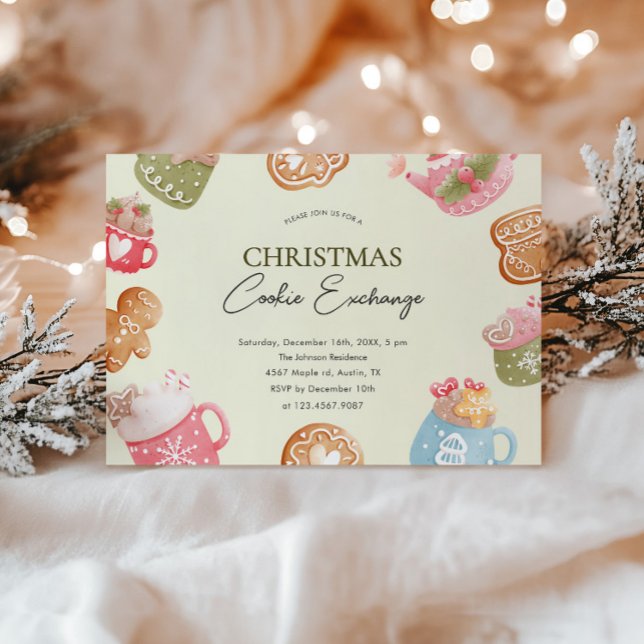 Invitation Pastel Jouer Noël Cookie Exchange Party (Créateur téléchargé)