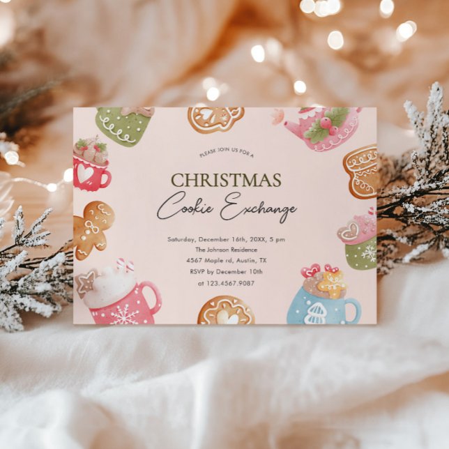 Invitation Pastel Jouer Noël Cookie Exchange Party (Créateur téléchargé)